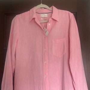 NWT J. Crew gauze shirt in pink